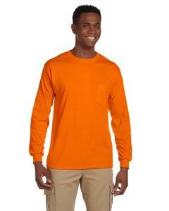 Gildan G241 - Ultra Cotton® 6 oz. Long-Sleeve Pocket T-Shirt Safety Orange