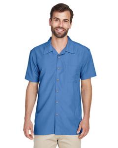 Harriton M560 - Men's Barbados Textured Camp Shirt Piscina Azul