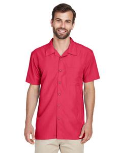 Harriton M560 - Men's Barbados Textured Camp Shirt Parrot Red