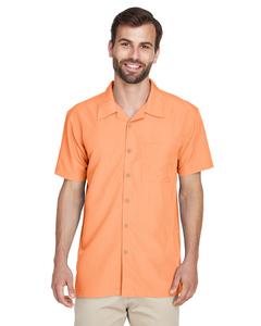 Harriton M560 - Men's Barbados Textured Camp Shirt Nectarine