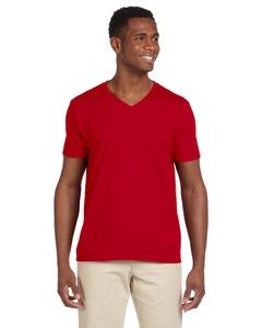 Gildan G64V - Softstyle® 4.5 oz. V-Neck T-Shirt Color rojo cereza