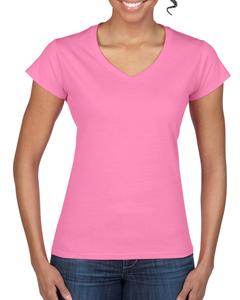 Gildan G64VL - Softstyle® Ladies 4.5 oz. Junior Fit V-Neck T-Shirt Azalea