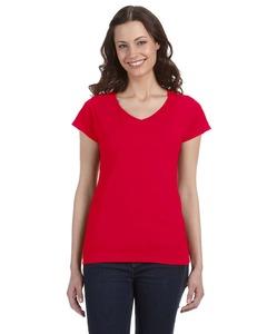 Gildan G64VL - Softstyle® Ladies 4.5 oz. Junior Fit V-Neck T-Shirt Cherry red