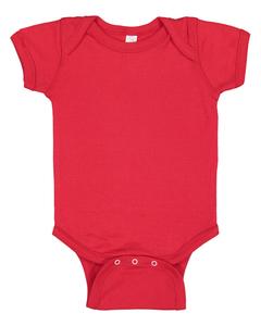 Rabbit Skins 4400 - Infant 5 oz. Baby Rib Lap Shoulder Bodysuit Red