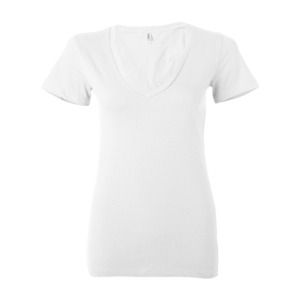 BELLA+CANVAS B6035 - Women's Jersey Short Sleeve Deep V-Neck Tee Blanc