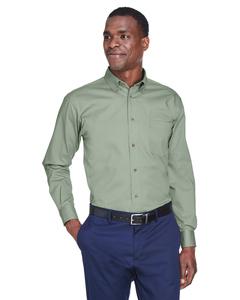 Harriton M500 - Men's Easy Blend Long-Sleeve Twill Shirt with Stain-Release Dill