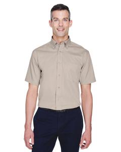 Harriton M500S - Men's Easy Blend Short-Sleeve Twill Shirt with Stain-Release Pierre