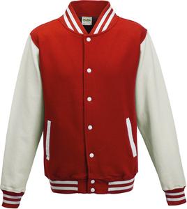 AWDis JH043 - Varsity Jacket Fire Red / White