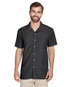 Harriton M560 - Men's Barbados Textured Camp Shirt Negro