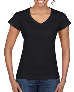 Gildan G64VL - Softstyle® Ladies 4.5 oz. Junior Fit V-Neck T-Shirt Black