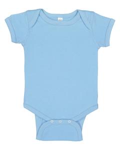 Rabbit Skins 4400 - Infant 5 oz. Baby Rib Lap Shoulder Bodysuit Light Blue