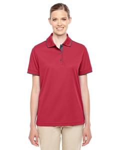 Ash CityCore 365 78222 - Ladies Motive Performance Pique Polo with Tipped Collar Classic Red/Carbon