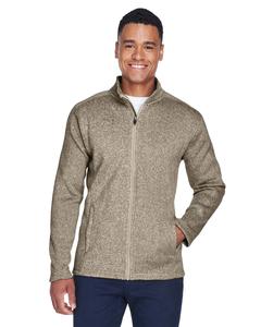 Devon & Jones DG793 - Men's Bristol Full-Zip Sweater Fleece Jacket Khaki Heather