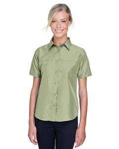 Harriton M580W - Ladies Key West Short-Sleeve Performance Staff Shirt Green Mist