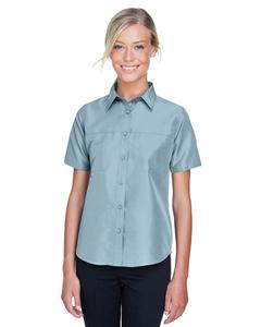 Harriton M580W - Ladies Key West Short-Sleeve Performance Staff Shirt Cloud Blue