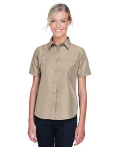 Harriton M580W - Ladies Key West Short-Sleeve Performance Staff Shirt Khaki