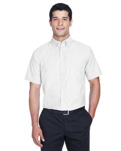 Harriton M600S - Men's Short-Sleeve Oxford with Stain-Release White