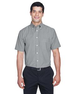 Harriton M600S - Men's Short-Sleeve Oxford with Stain-Release Oxford Grey