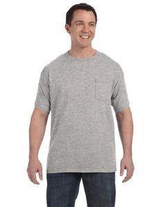 Hanes 5590 - T-Shirt with a Pocket Light Steel