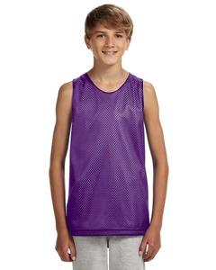 A4 N2206 - Youth Reversible Mesh Tank Shirt Purple/White