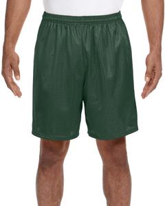 A4 N5293 - Adult 7" Inseam Lined Tricot Mesh Shorts Forest Green