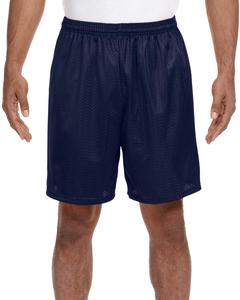 A4 N5293 - Adult 7" Inseam Lined Tricot Mesh Shorts Navy