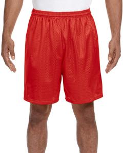 A4 N5293 - Adult 7" Inseam Lined Tricot Mesh Shorts Scarlet