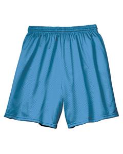 A4 N5293 - Adult 7" Inseam Lined Tricot Mesh Shorts Light Blue