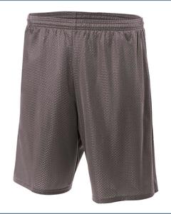 A4 N5293 - Adult 7" Inseam Lined Tricot Mesh Shorts Graphite