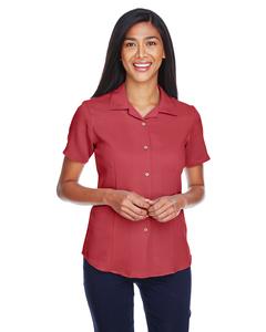 Harriton M570W - Ladies Bahama Cord Camp Shirt Tile Red