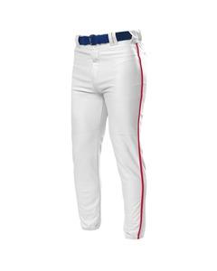 A4 N6178 - Pro Style Elastic Bottom Baseball Pants White/Scarlet