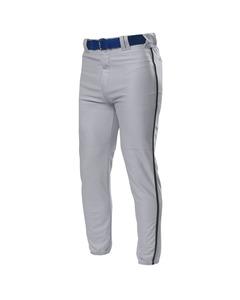 A4 N6178 - Pro Style Elastic Bottom Baseball Pants Grey/Black