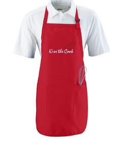 Augusta 4350 - Full Length Apron With Pockets Roja