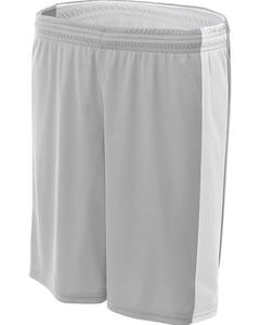 A4 NW5284 - Ladies Reversible Moisture Management Shorts Silver/White