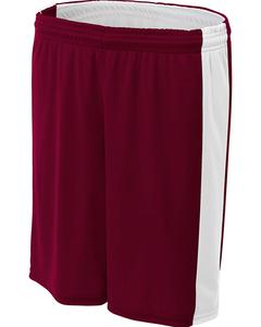 A4 NW5284 - Ladies Reversible Moisture Management Shorts Maroon/White