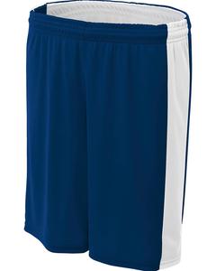 A4 NW5284 - Ladies Reversible Moisture Management Shorts Navy/White