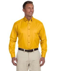 Harriton M500 - Men's Easy Blend Long-Sleeve Twill Shirt with Stain-Release Sunray Yellow
