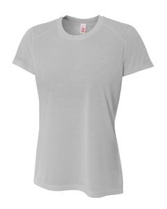 A4 NW3264 - Ladies Shorts Sleeve Spun Poly T-Shirt Silver