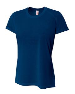 A4 NW3264 - Ladies Shorts Sleeve Spun Poly T-Shirt Navy