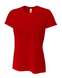 A4 NW3264 - Ladies Shorts Sleeve Spun Poly T-Shirt Scarlet