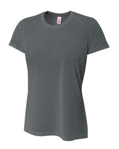 A4 NW3264 - Ladies Shorts Sleeve Spun Poly T-Shirt Graphite