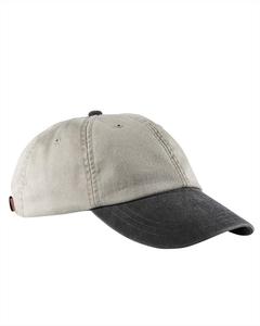Adams AD969 - 6-Panel Low-Profile Washed Pigment-Dyed Cap Stone/Black