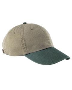 Adams AD969 - 6-Panel Low-Profile Washed Pigment-Dyed Cap Khaki/Forest