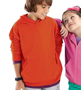 LAT 2296 - Youth Pullover Hooded Sweatshirt Orange