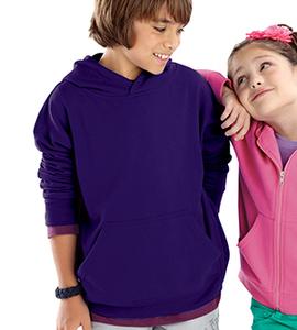 LAT 2296 - Youth Pullover Hooded Sweatshirt Purple