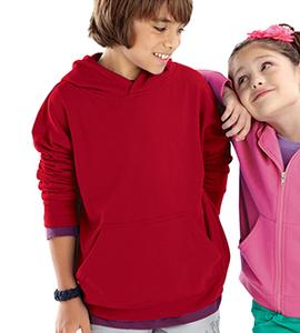 LAT 2296 - Youth Pullover Hooded Sweatshirt Red