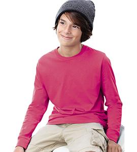 LAT 6201 - Youth Fine Jersey Long Sleeve T-Shirt Hot Pink