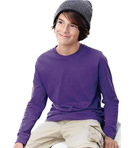 LAT 6201 - Youth Fine Jersey Long Sleeve T-Shirt Purple