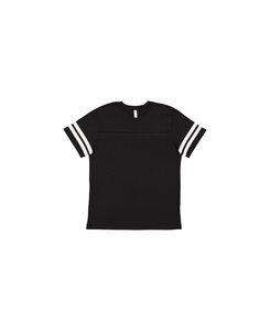 LAT 6937 - Vintage Football T-Shirt Black Solid/ White