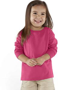 Rabbit Skins 3302 - Fine Jersey Toddler Long Sleeve T-Shirt Hot Pink